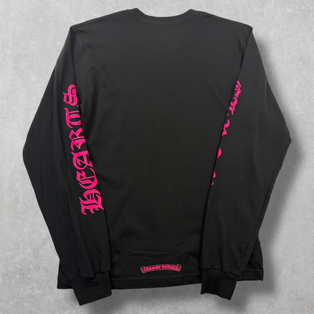 Chrome Hearts Pink Neck Logo L/S Tee M