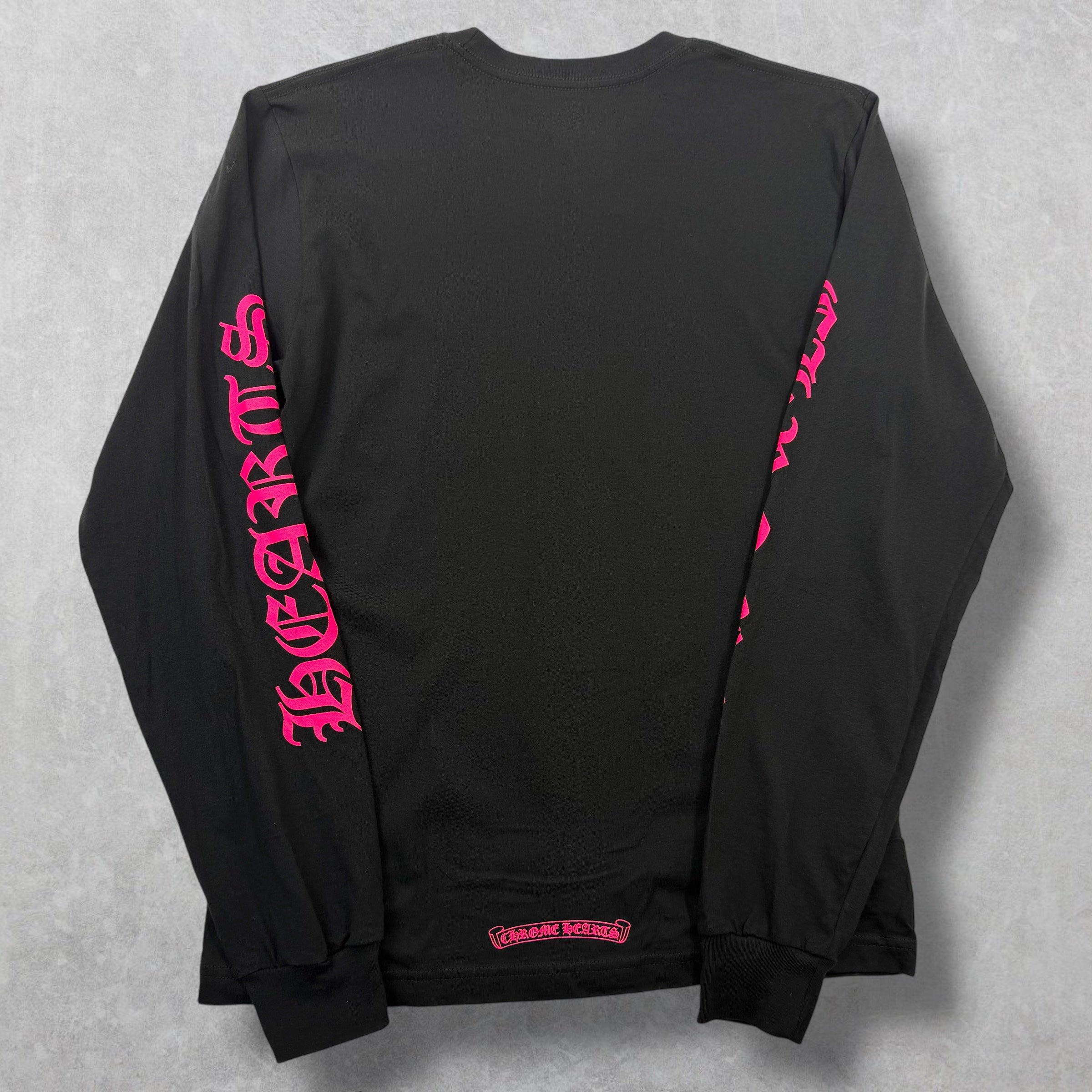 Chrome Hearts Pink Neck Logo L/S Tee M