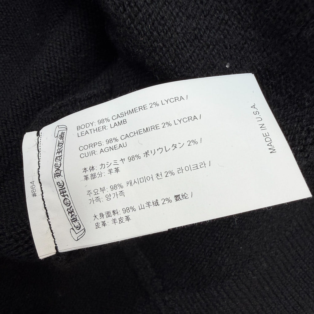 Chrome Hearts Leather Patch Cashmere Hoodie M