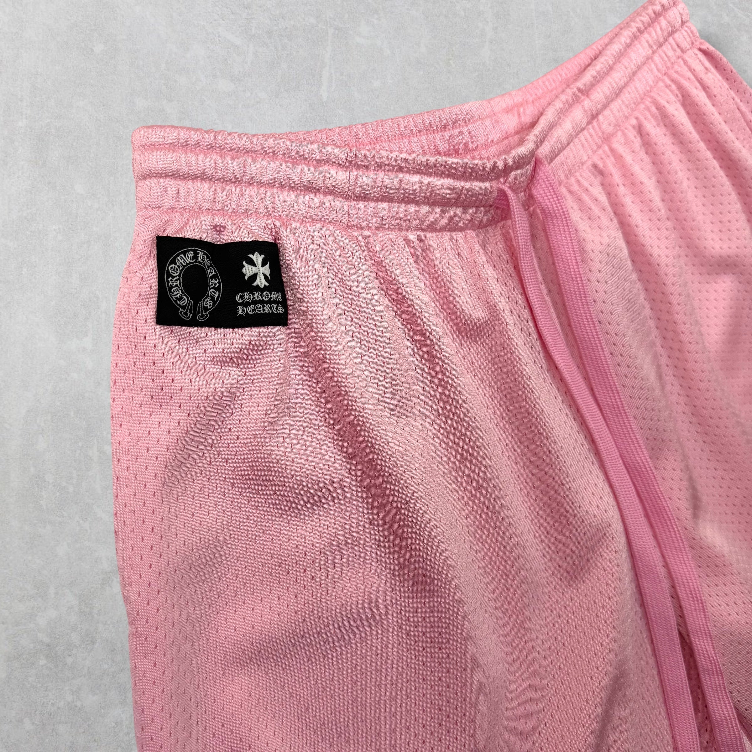 Chrome Hearts "Love You" Pink Mesh Shorts M