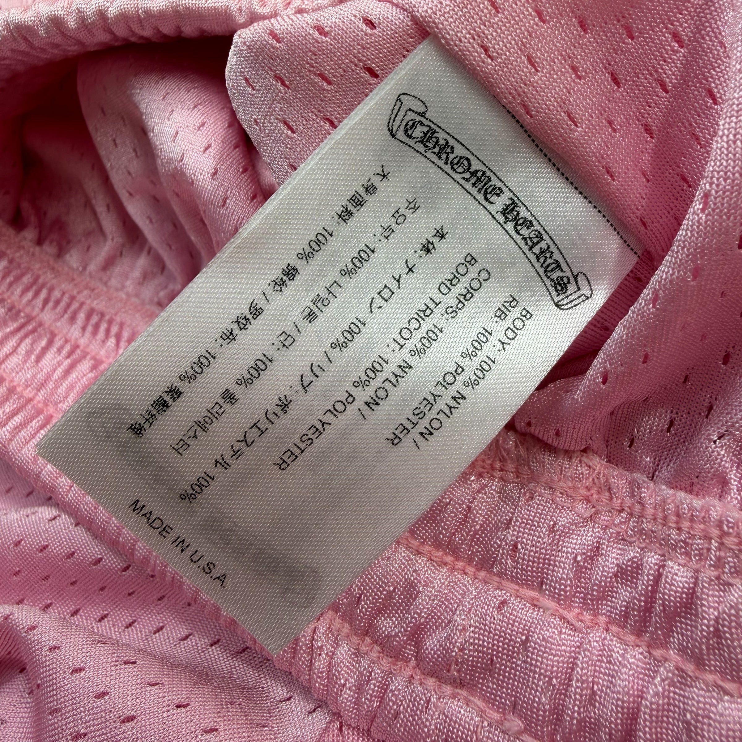 Chrome Hearts "Love You" Pink Mesh Shorts M