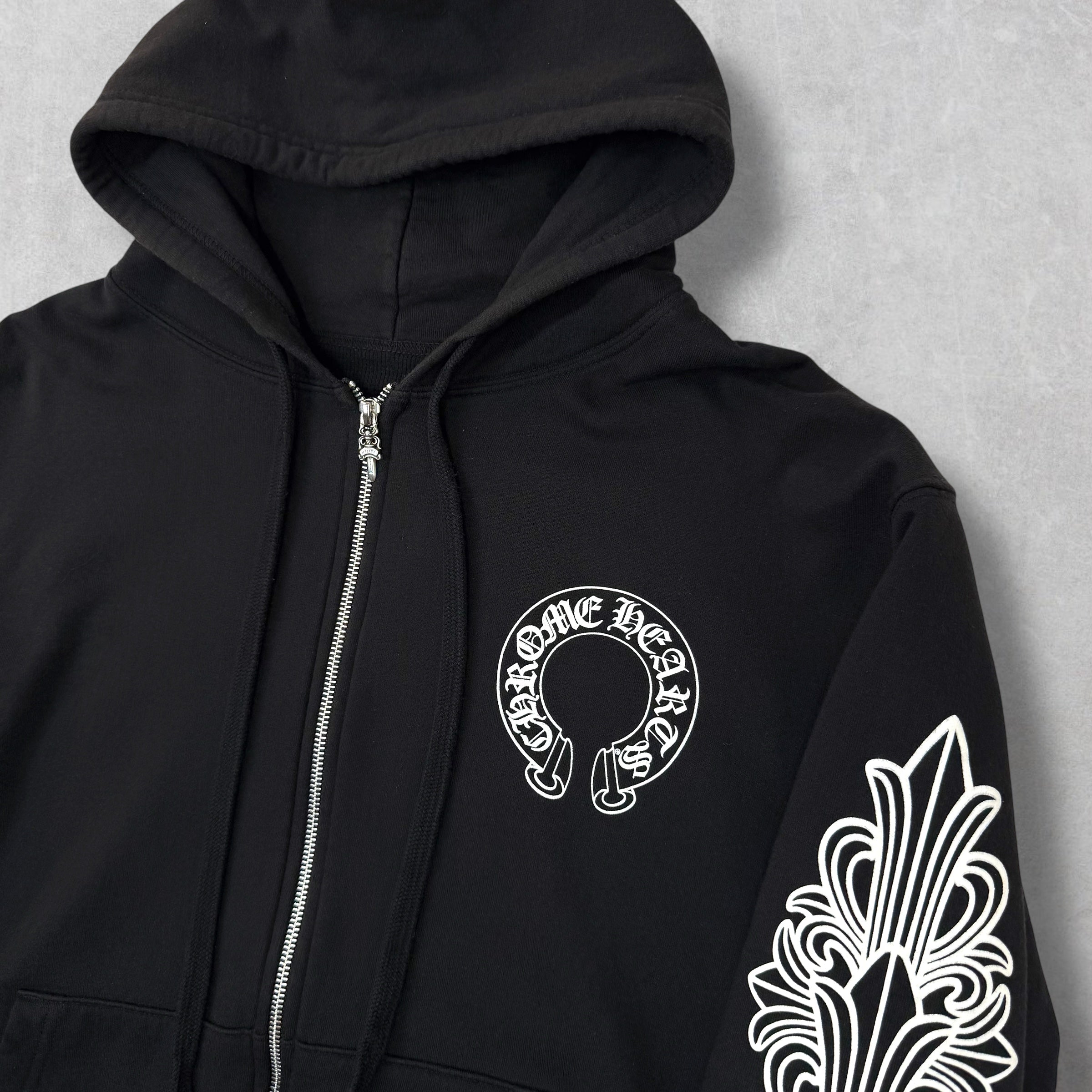 Chrome Hearts Horseshoe Floral Sleeve Thermal ZipUp M