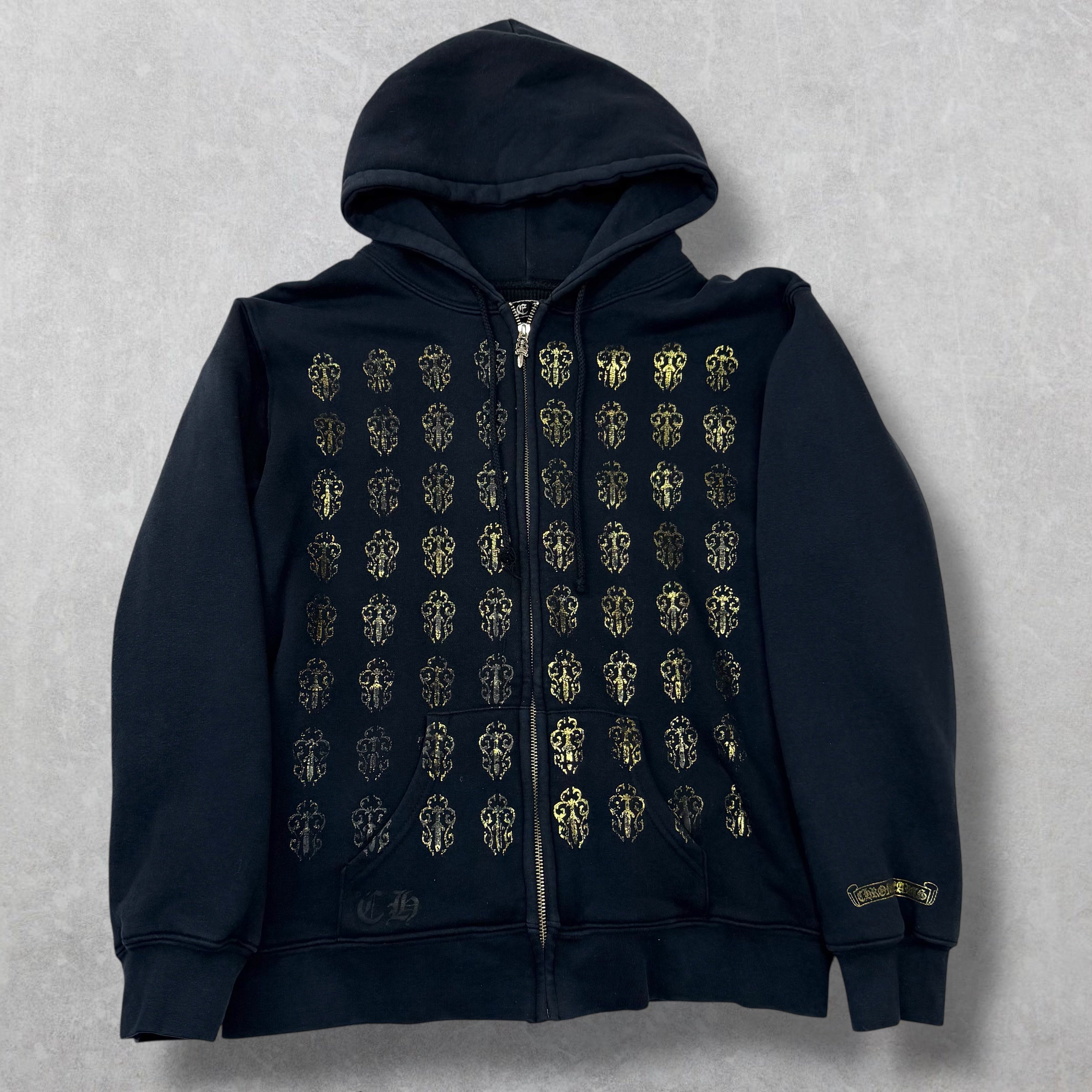 Vintage Chrome Hearts Gold Dagger Thermal Zip Up M