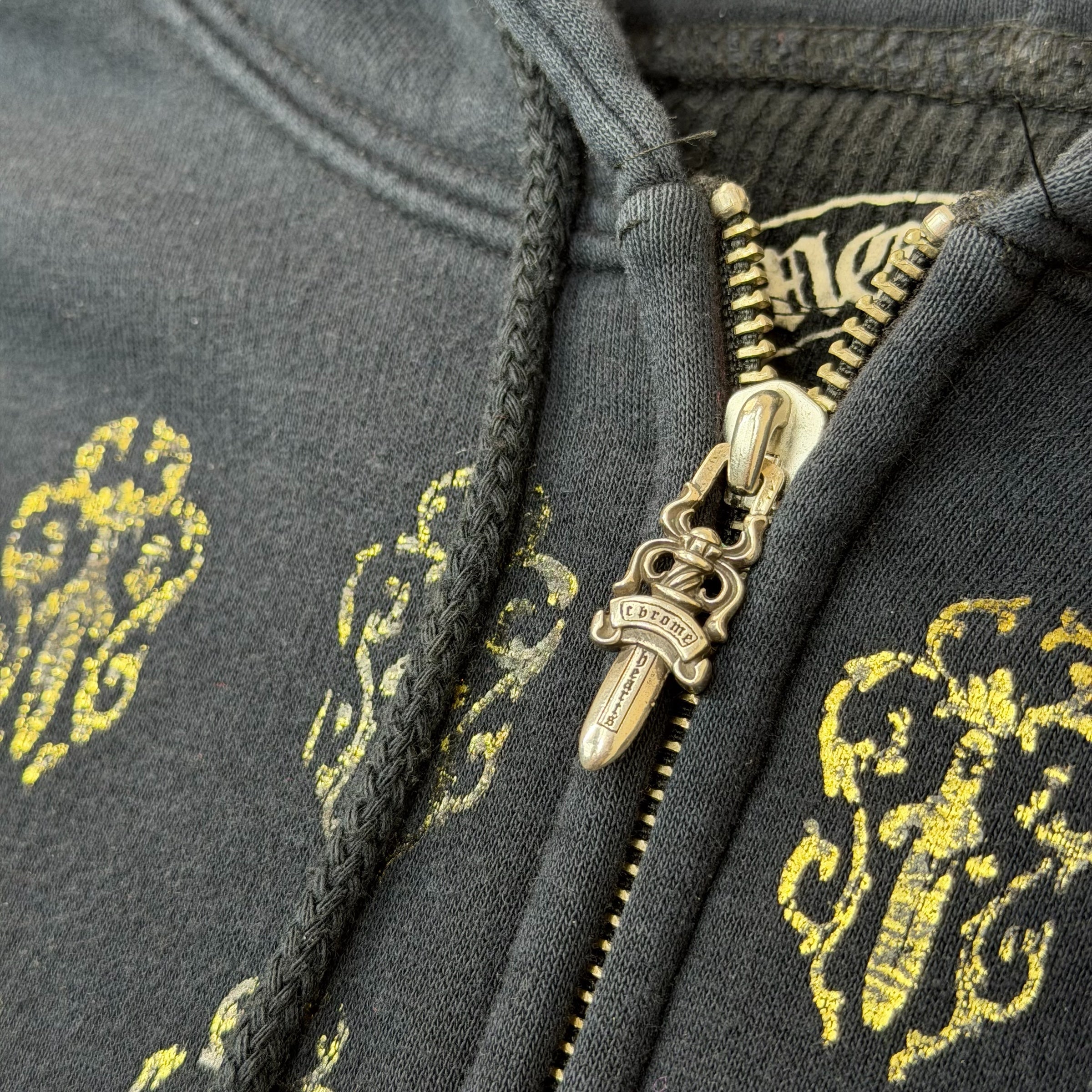 Vintage Chrome Hearts Gold Dagger Thermal Zip Up M