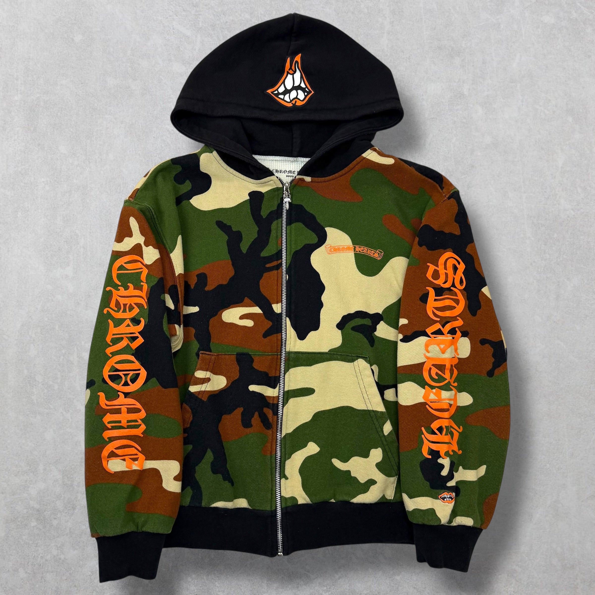 Chrome Hearts Matty Boy Caution Camo Thermal Zip Up M