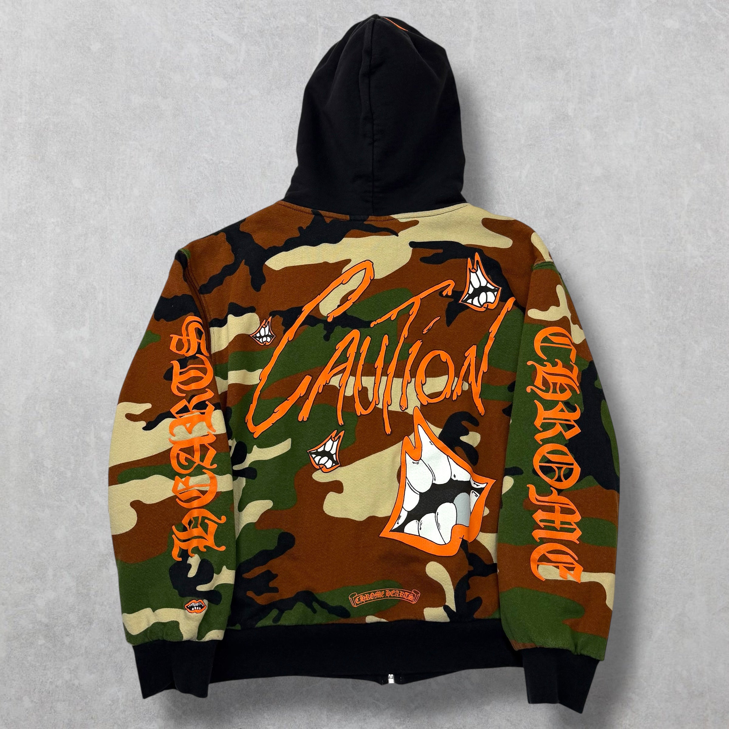 Chrome Hearts Matty Boy Caution Camo Thermal Zip Up M