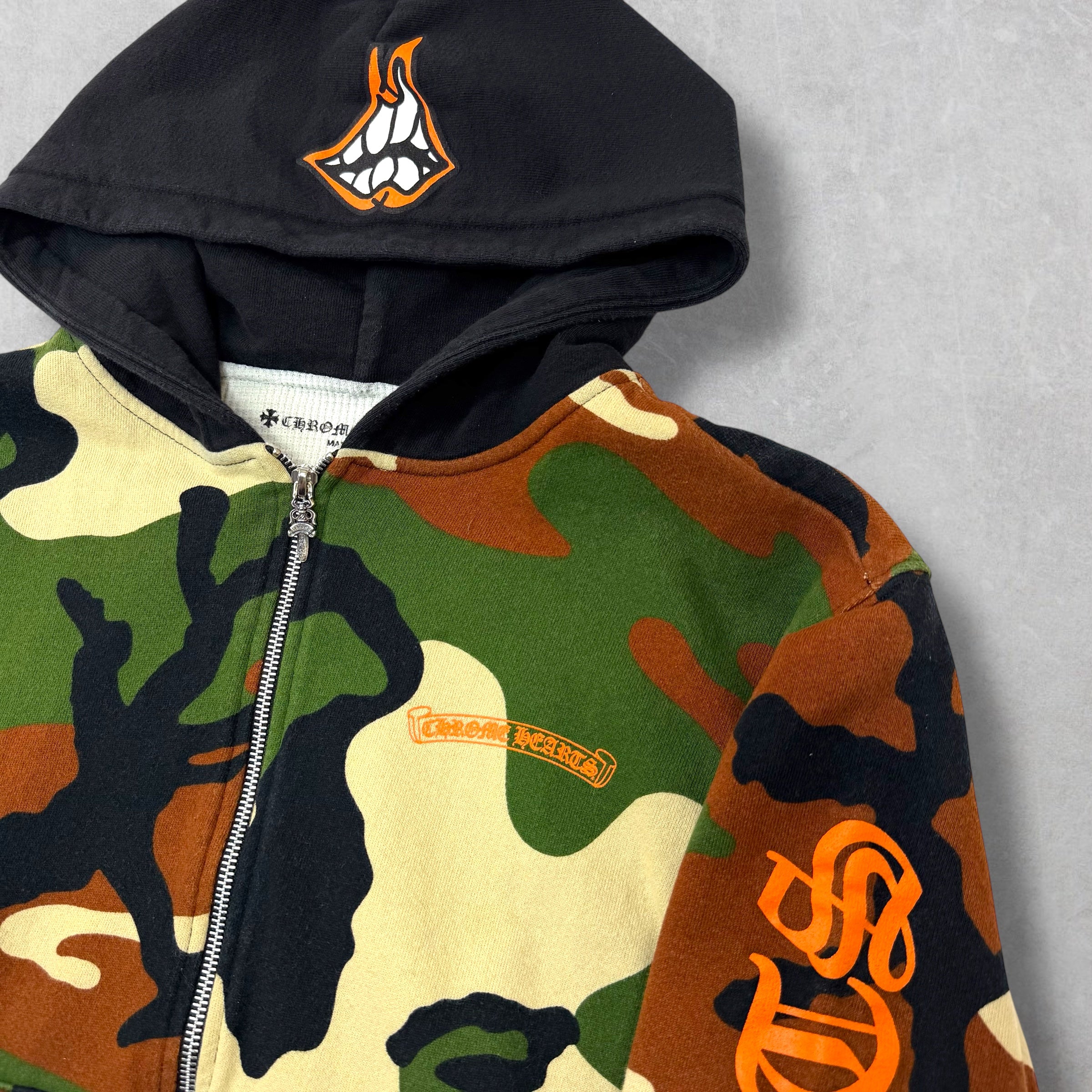 Chrome Hearts Matty Boy Caution Camo Thermal Zip Up M