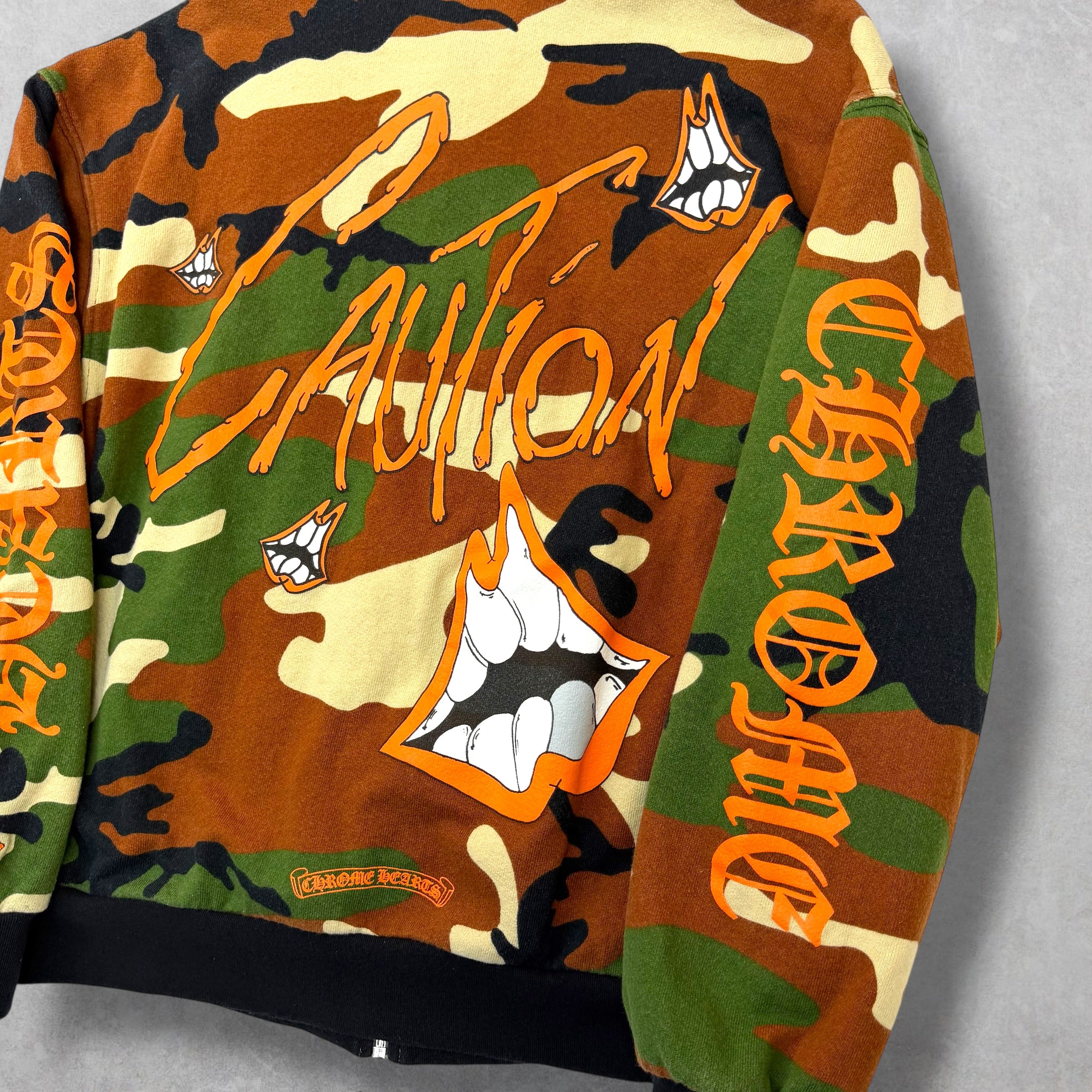 Chrome Hearts Matty Boy Caution Camo Thermal Zip Up M