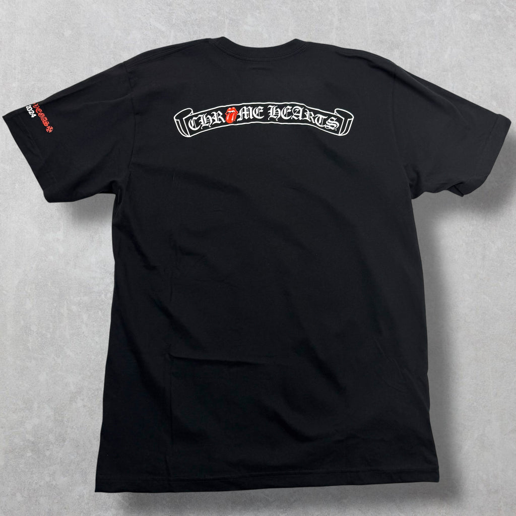 Chrome Hearts Rolling Stone Neck Logo Tee L