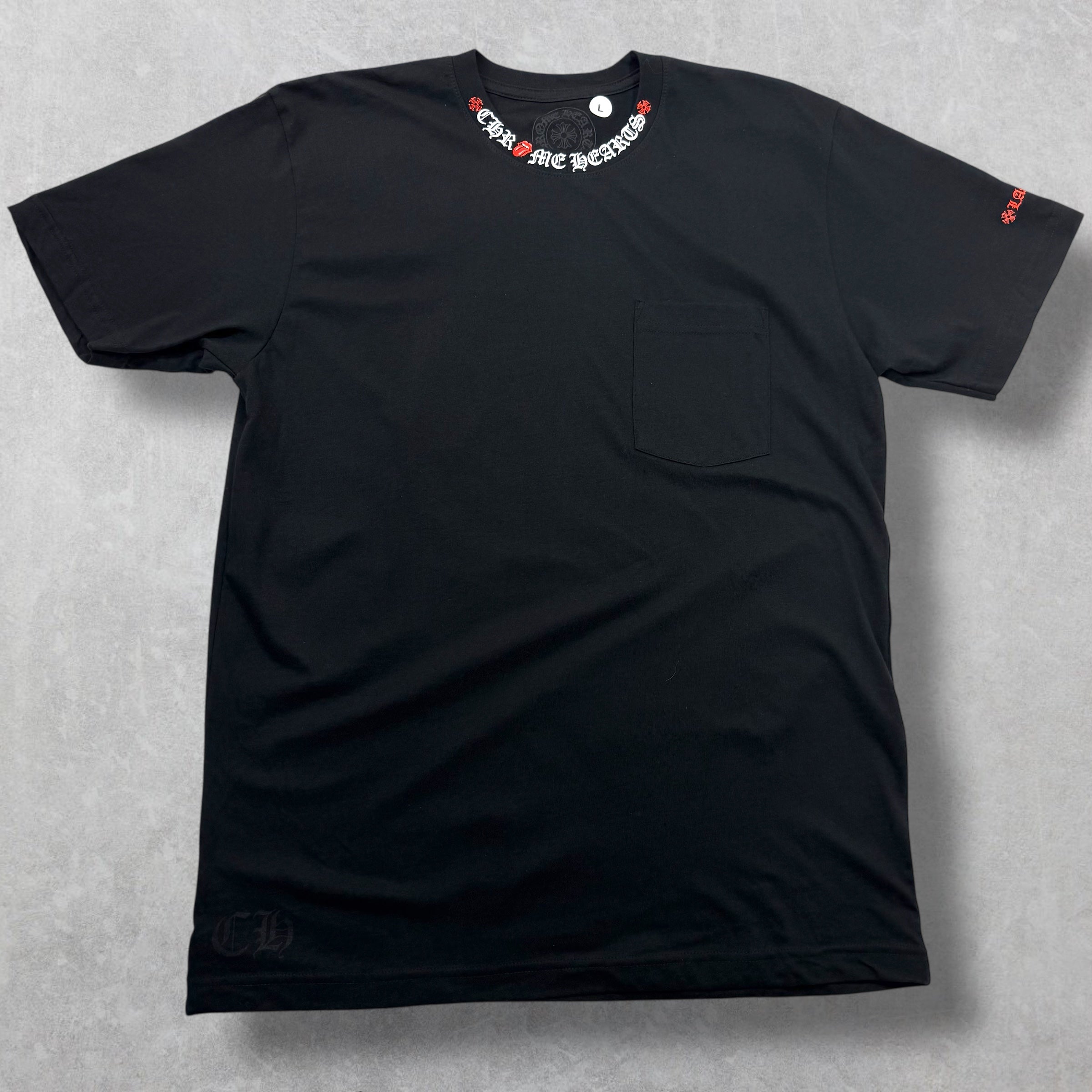 Chrome Hearts Rolling Stone Neck Logo Tee L