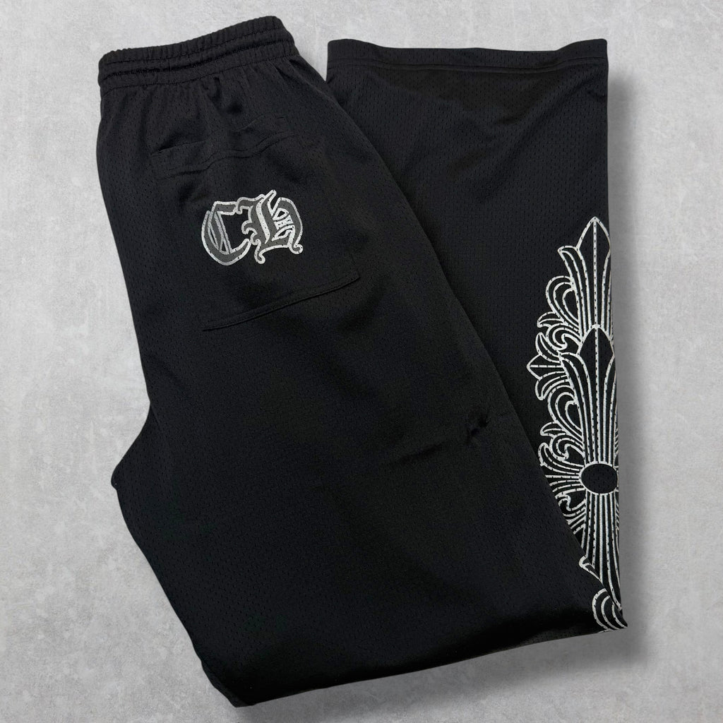 Chrome Hearts Black Mesh Warm Up Pants L