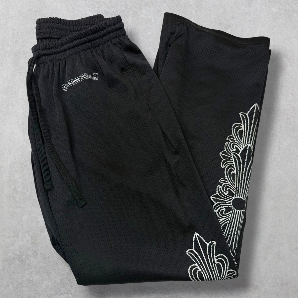 Chrome Hearts Black Mesh Warm Up Pants L