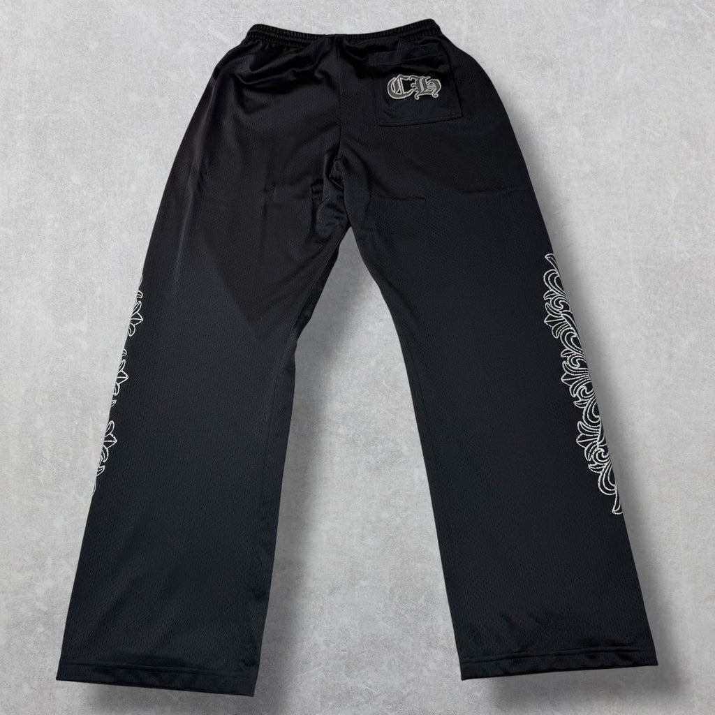 Chrome Hearts Black Mesh Warm Up Pants L