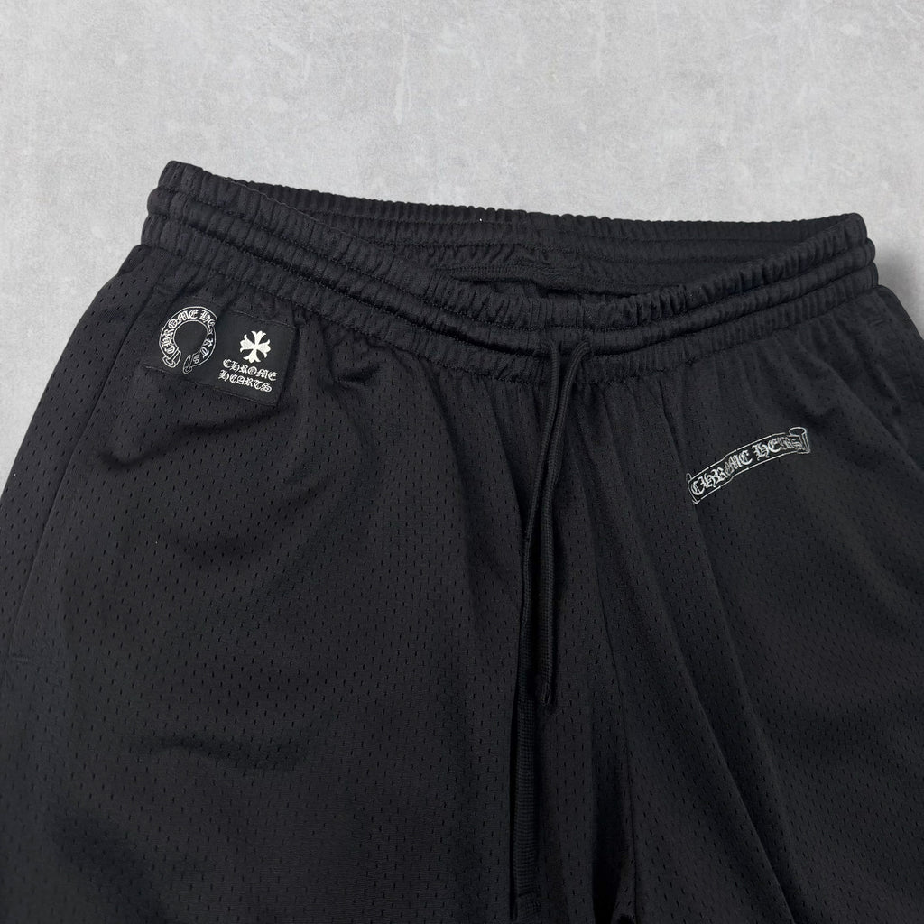 Chrome Hearts Black Mesh Warm Up Pants L