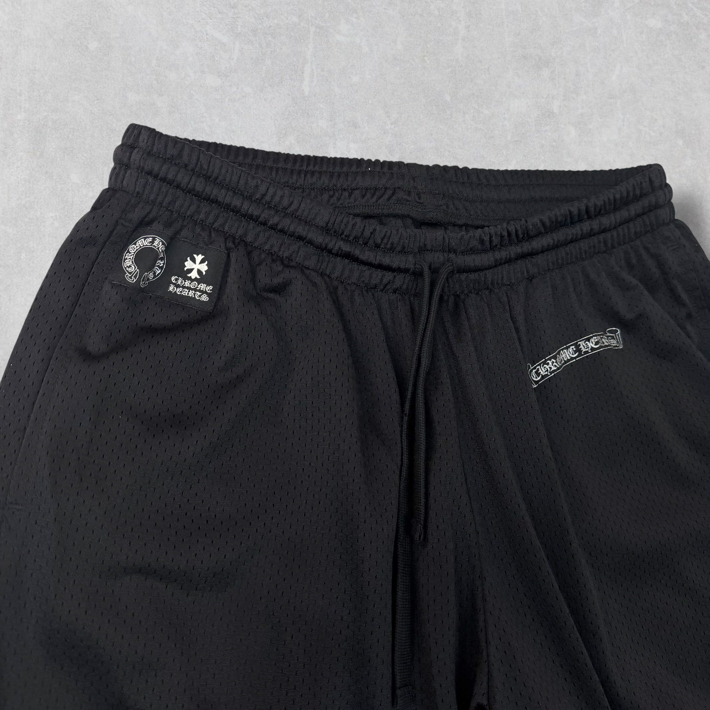 Chrome Hearts Black Mesh Warm Up Pants L