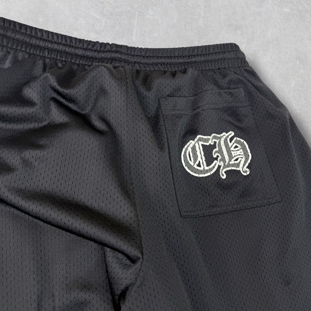 Chrome Hearts Black Mesh Warm Up Pants L
