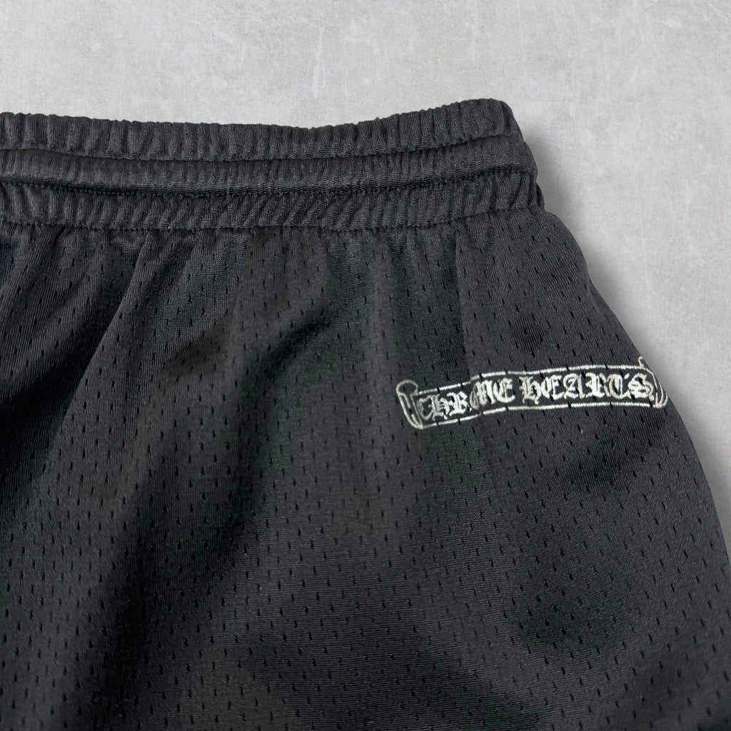 Chrome Hearts Black Mesh Warm Up Shorts L