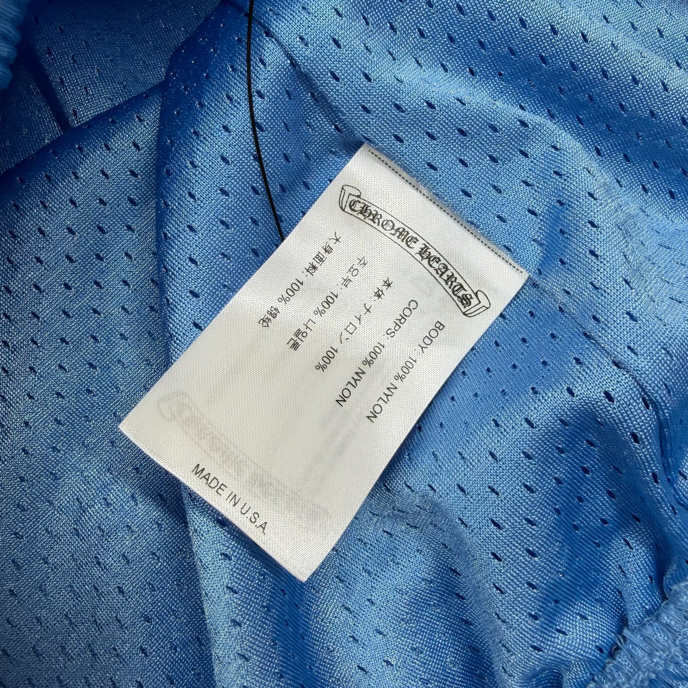 Chrome Hearts Blue Mesh Warm Up Shorts L