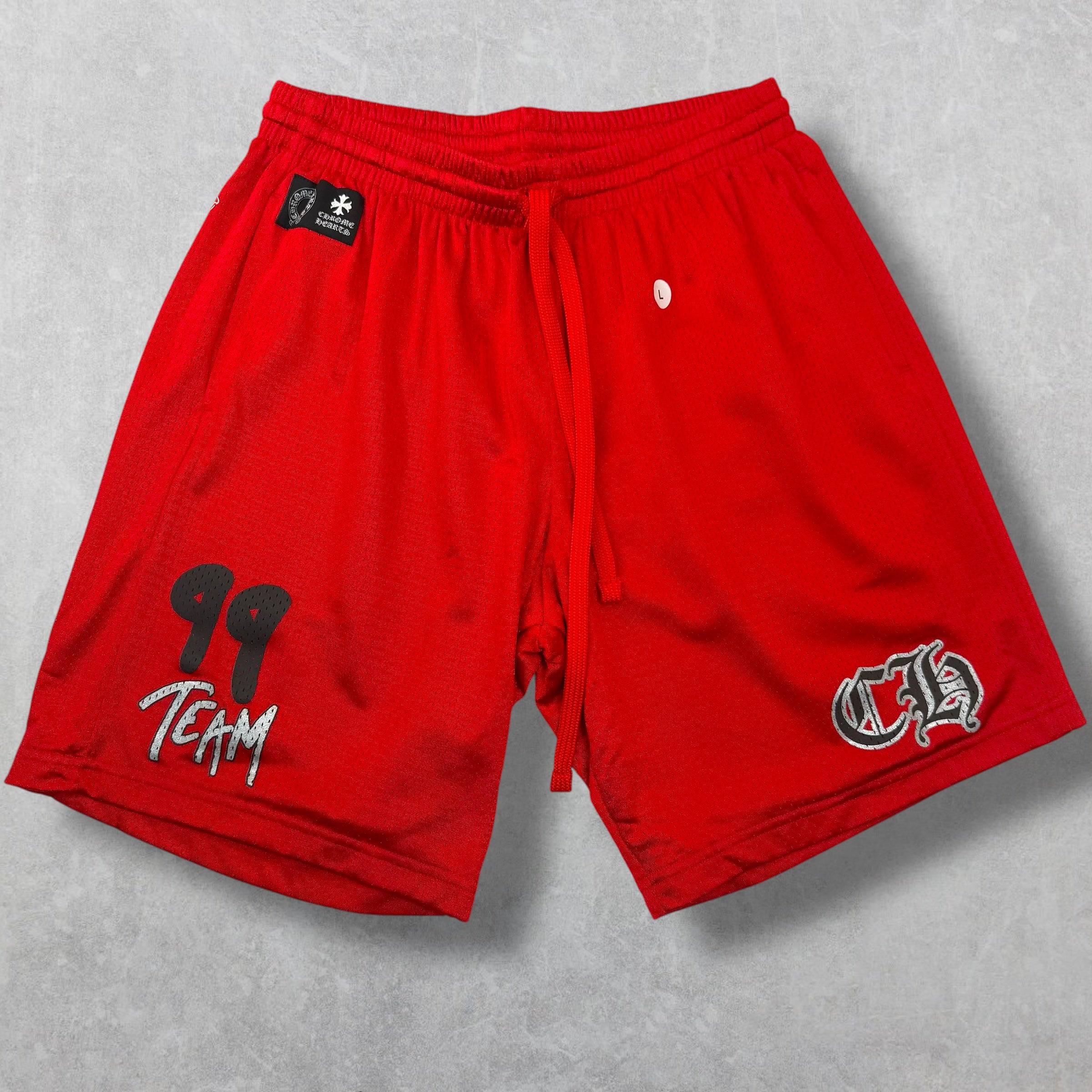 Chrome Hearts Matty Boy Red Mesh Shorts L
