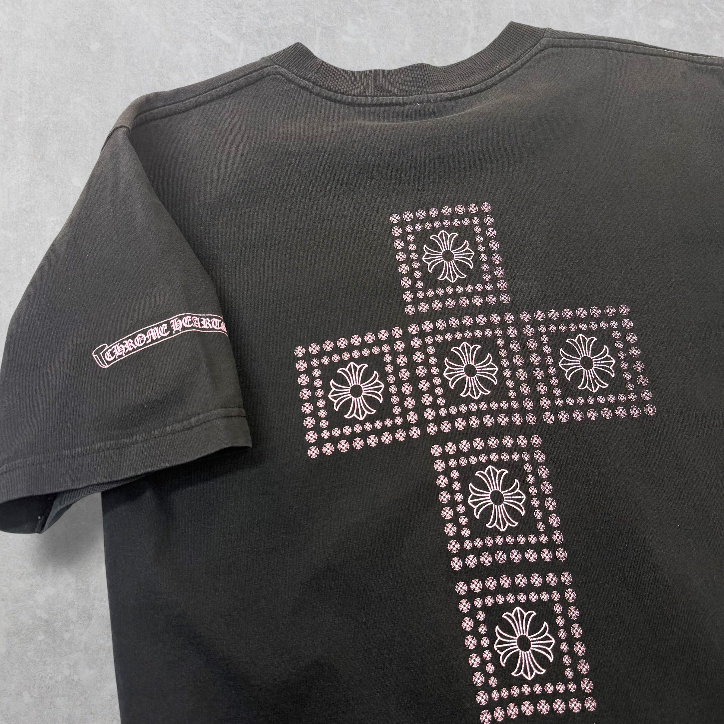 Vintage Chrome Hearts Pink Multi Cross Tee M