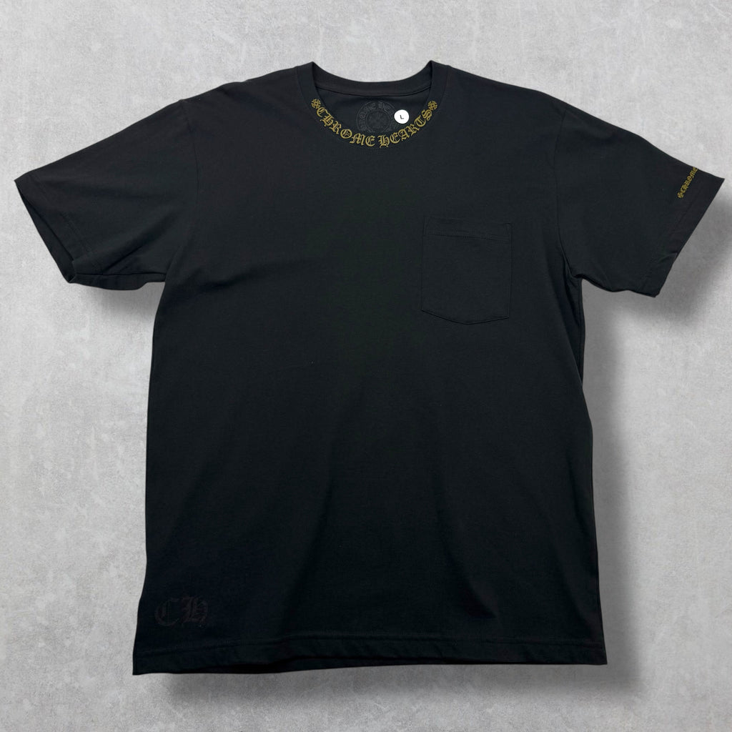 Chrome Hearts Olive Neck Logo Tee L