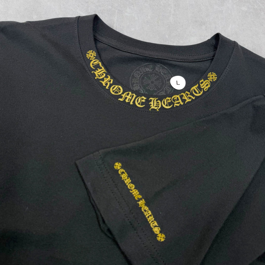 Chrome Hearts Olive Neck Logo Tee L