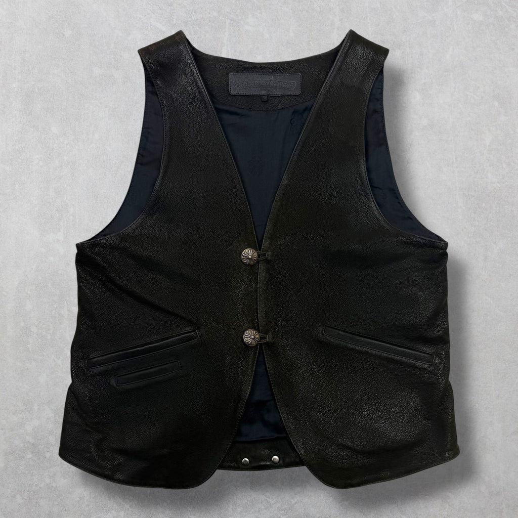 Vintage Chrome Hearts Classic Leather Vest L