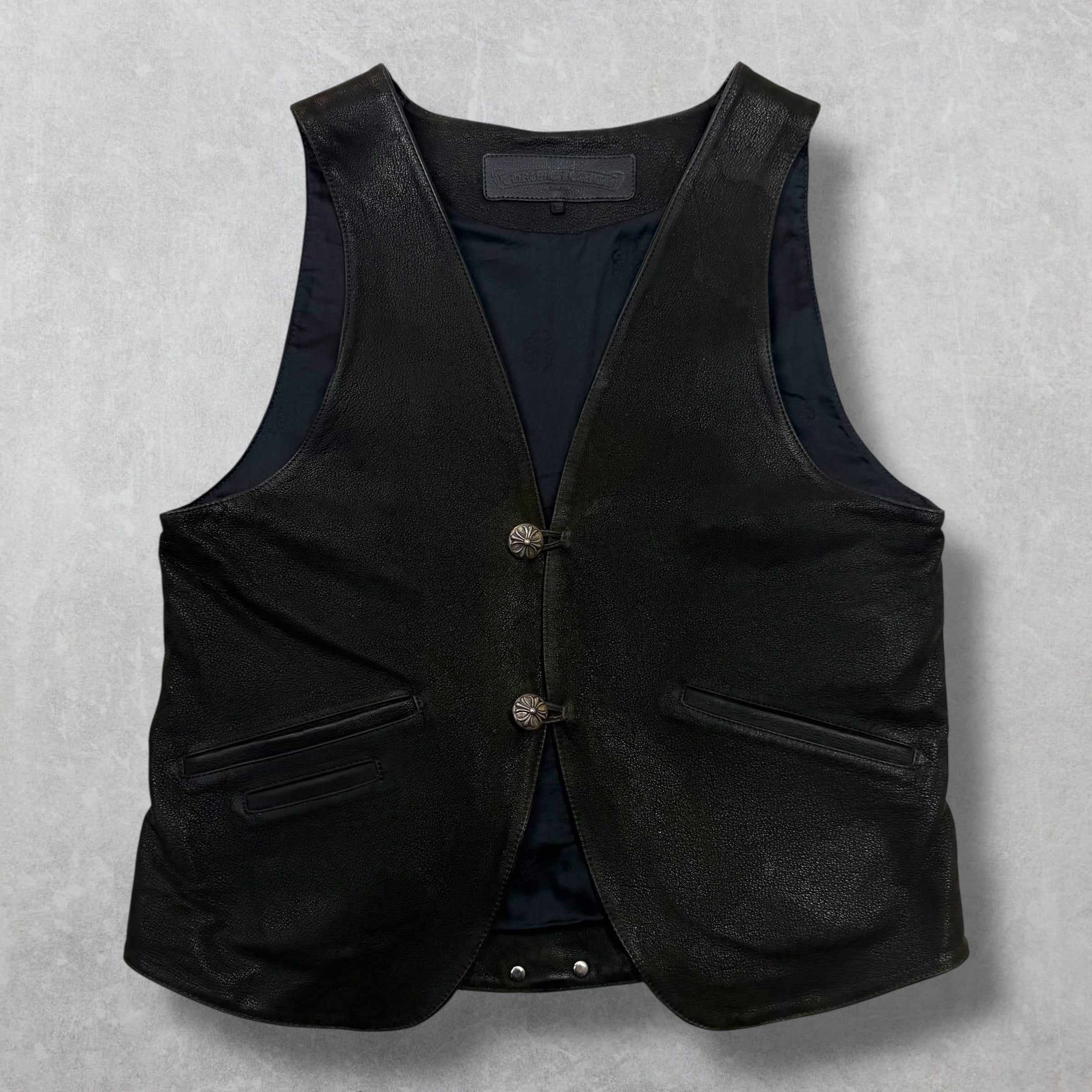 Vintage Chrome Hearts Classic Leather Vest L