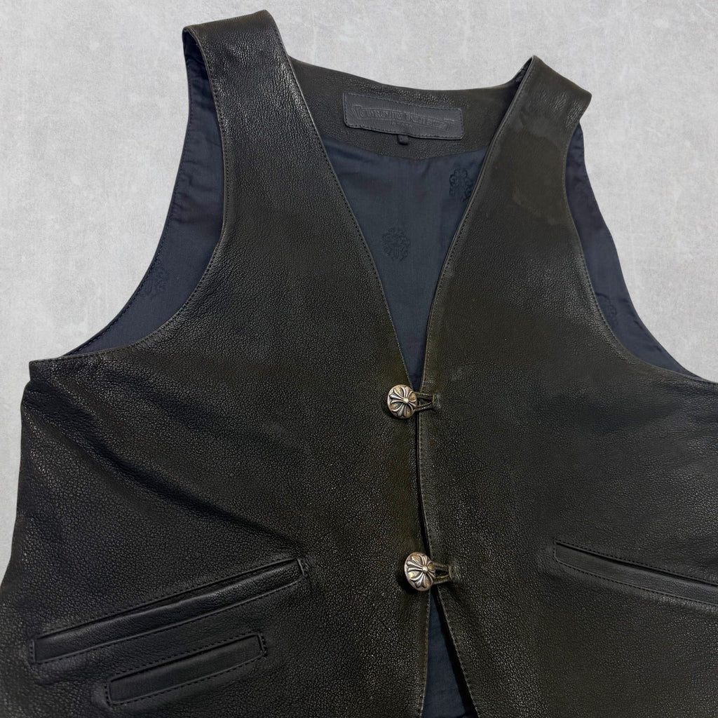 Vintage Chrome Hearts Classic Leather Vest L