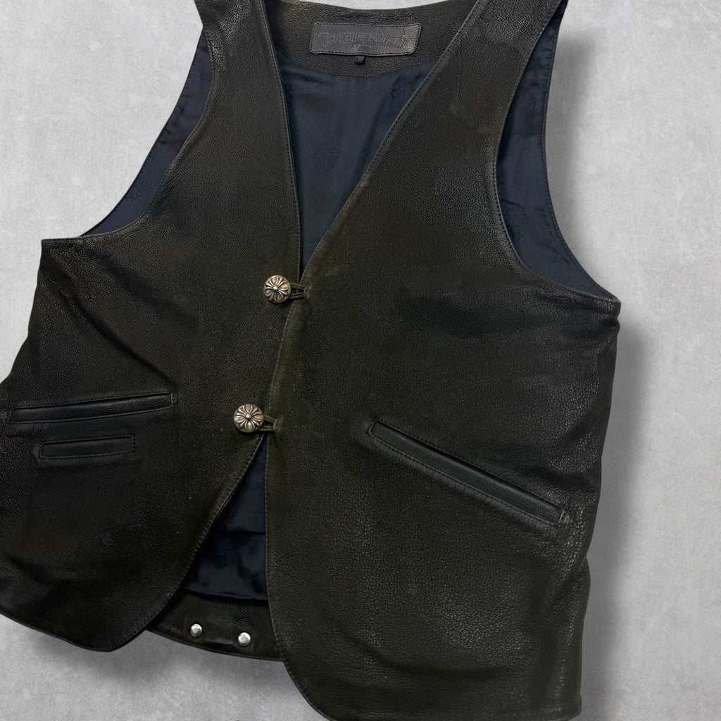 Vintage Chrome Hearts Classic Leather Vest L