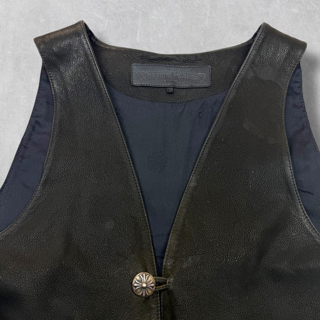 Vintage Chrome Hearts Classic Leather Vest L