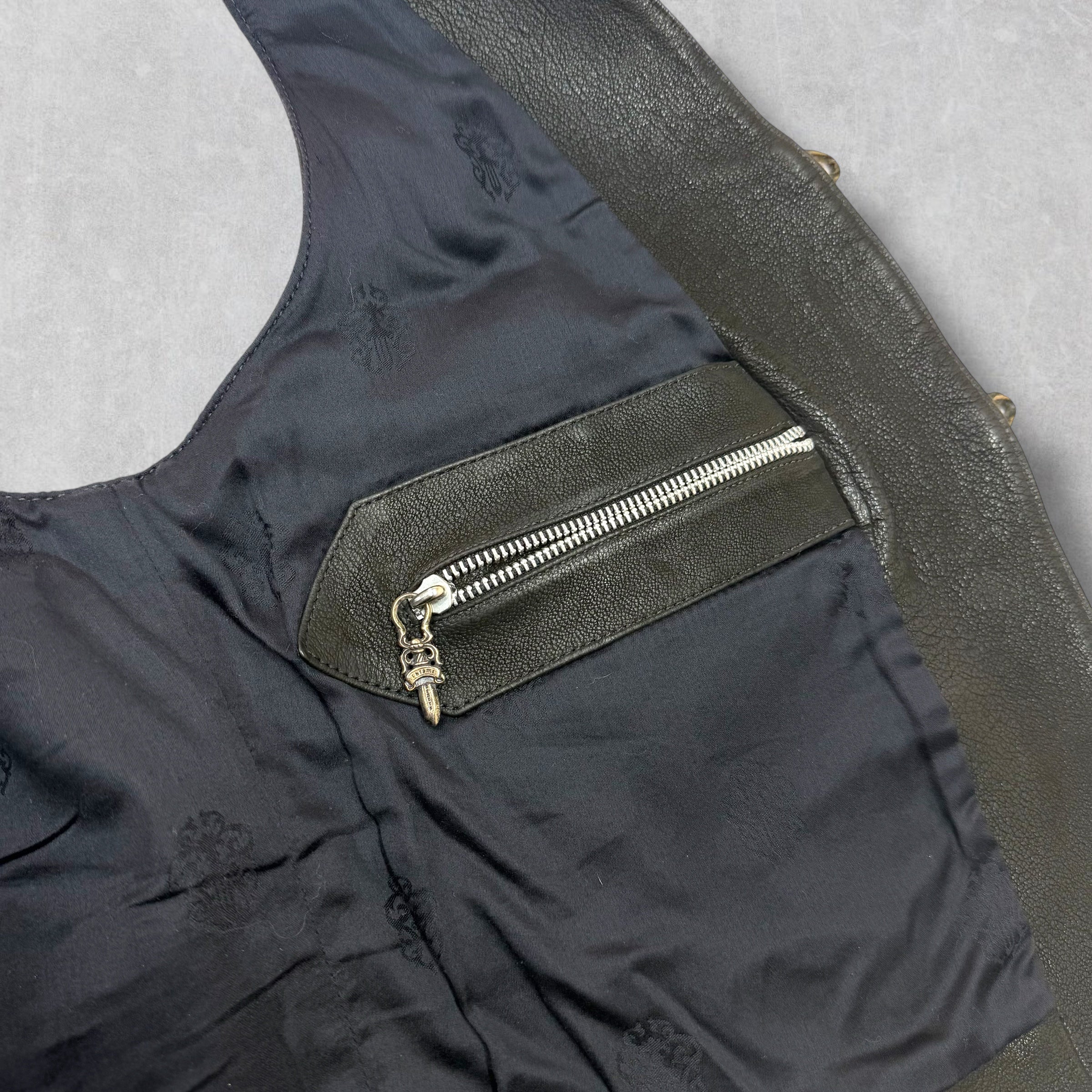 Vintage Chrome Hearts Classic Leather Vest L