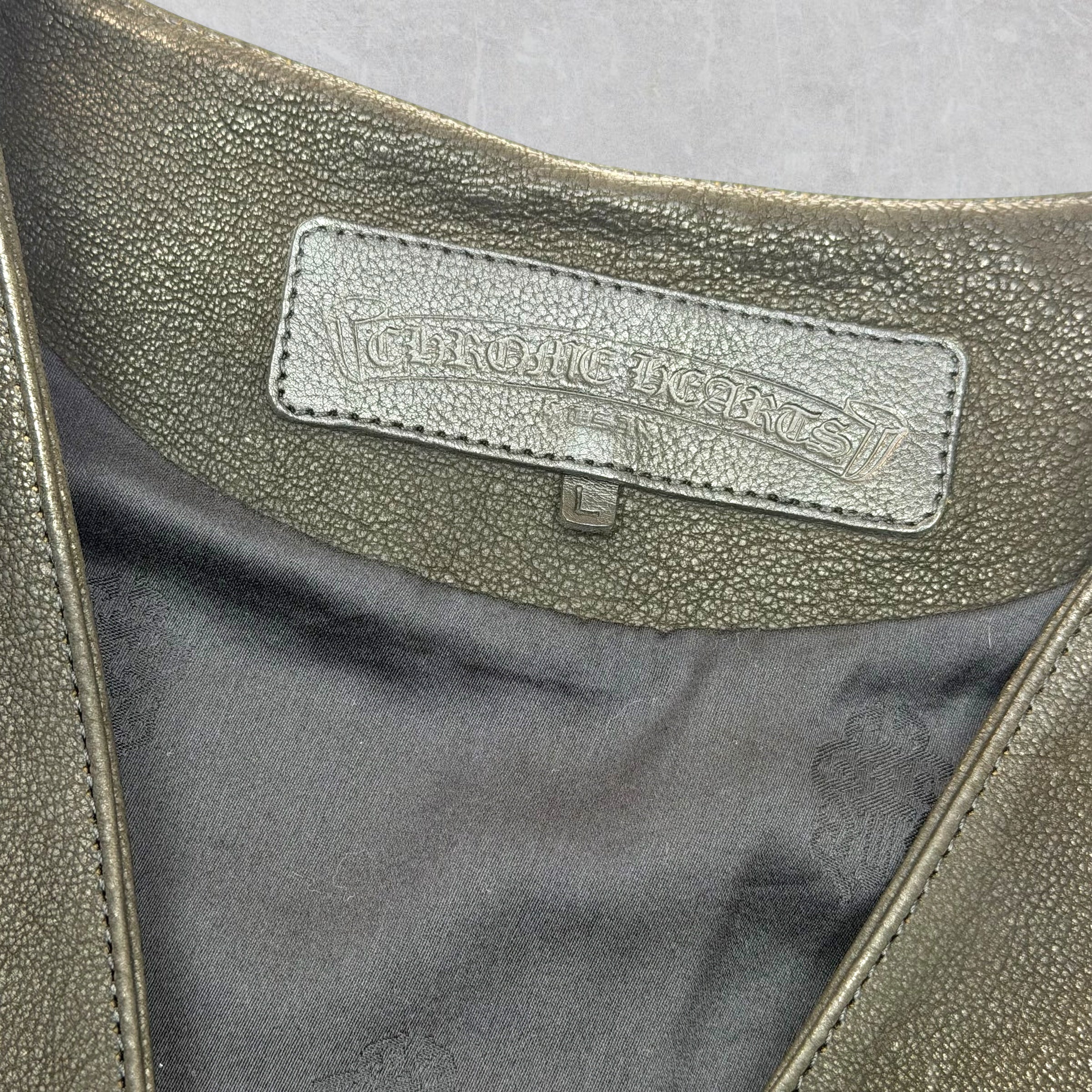 Vintage Chrome Hearts Classic Leather Vest L