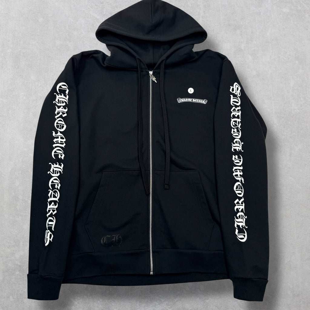 Chrome Hearts Scroll Logo Zip Hoodie L