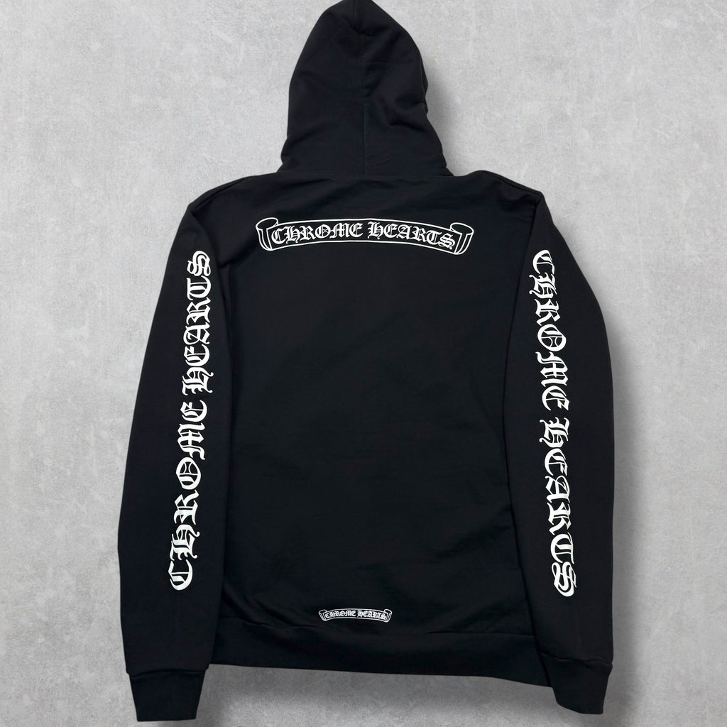 Chrome Hearts Scroll Logo Zip Hoodie L