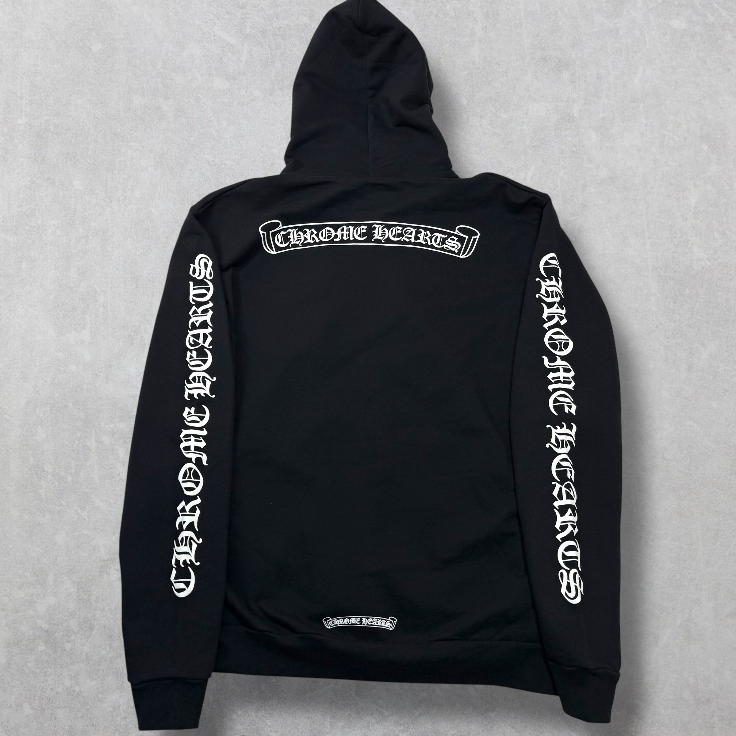 Chrome Hearts Scroll Logo Zip Hoodie L