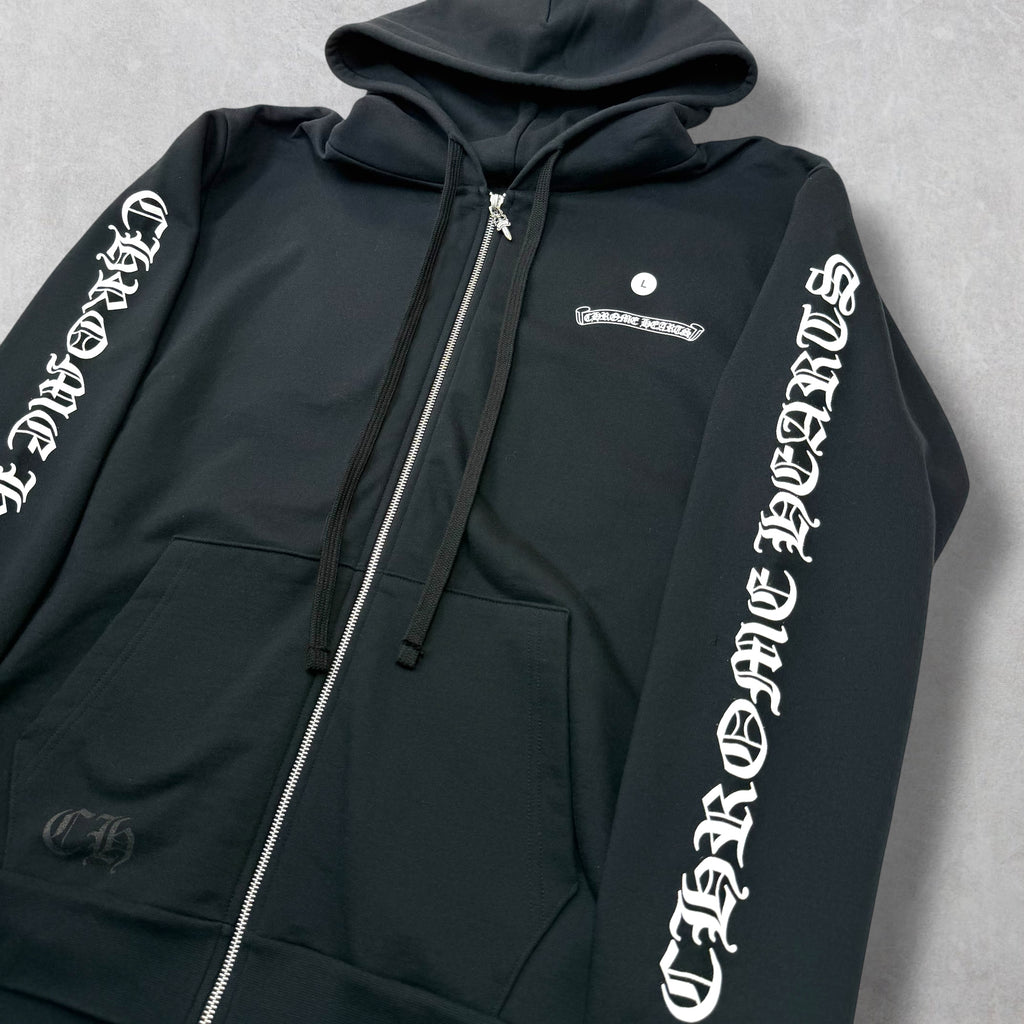 Chrome Hearts Scroll Logo Zip Hoodie L