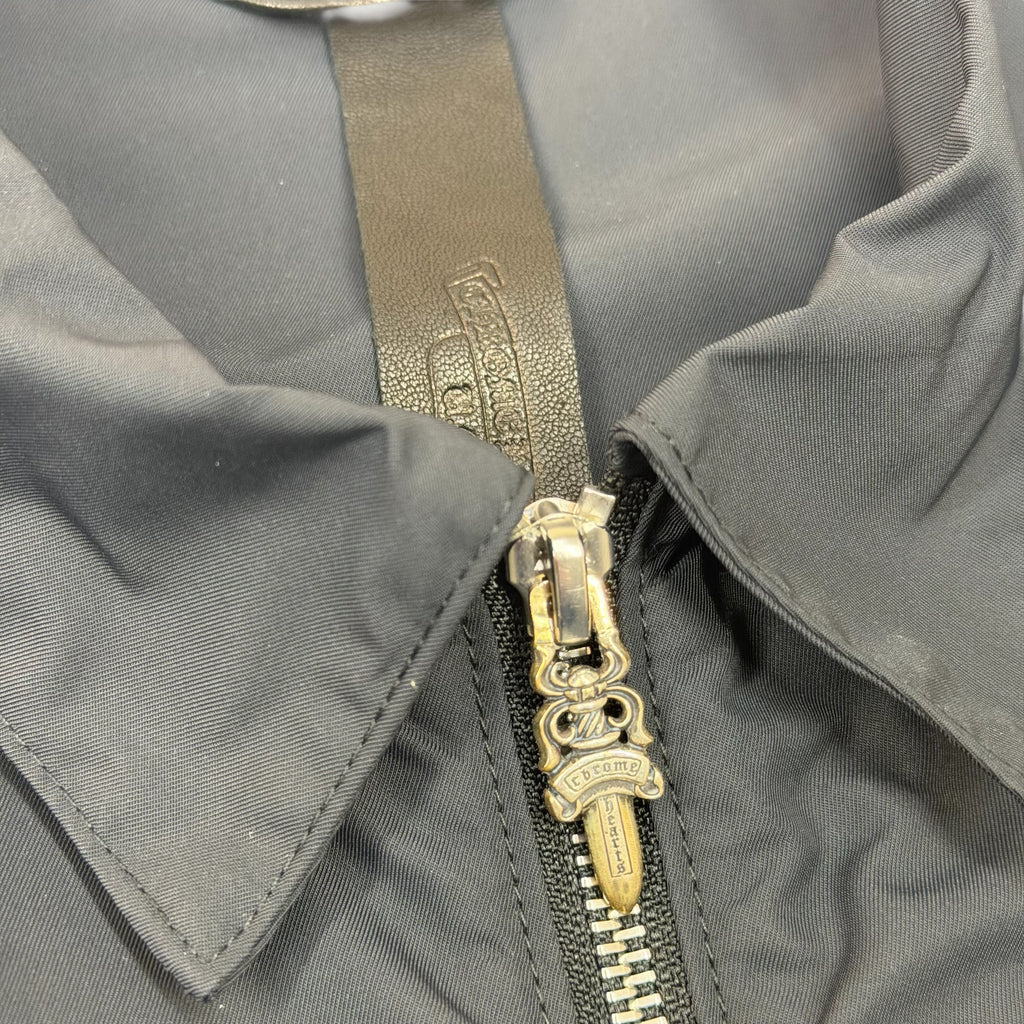 Chrome Hearts Zip Nylon Leather Patch Work Shirt L