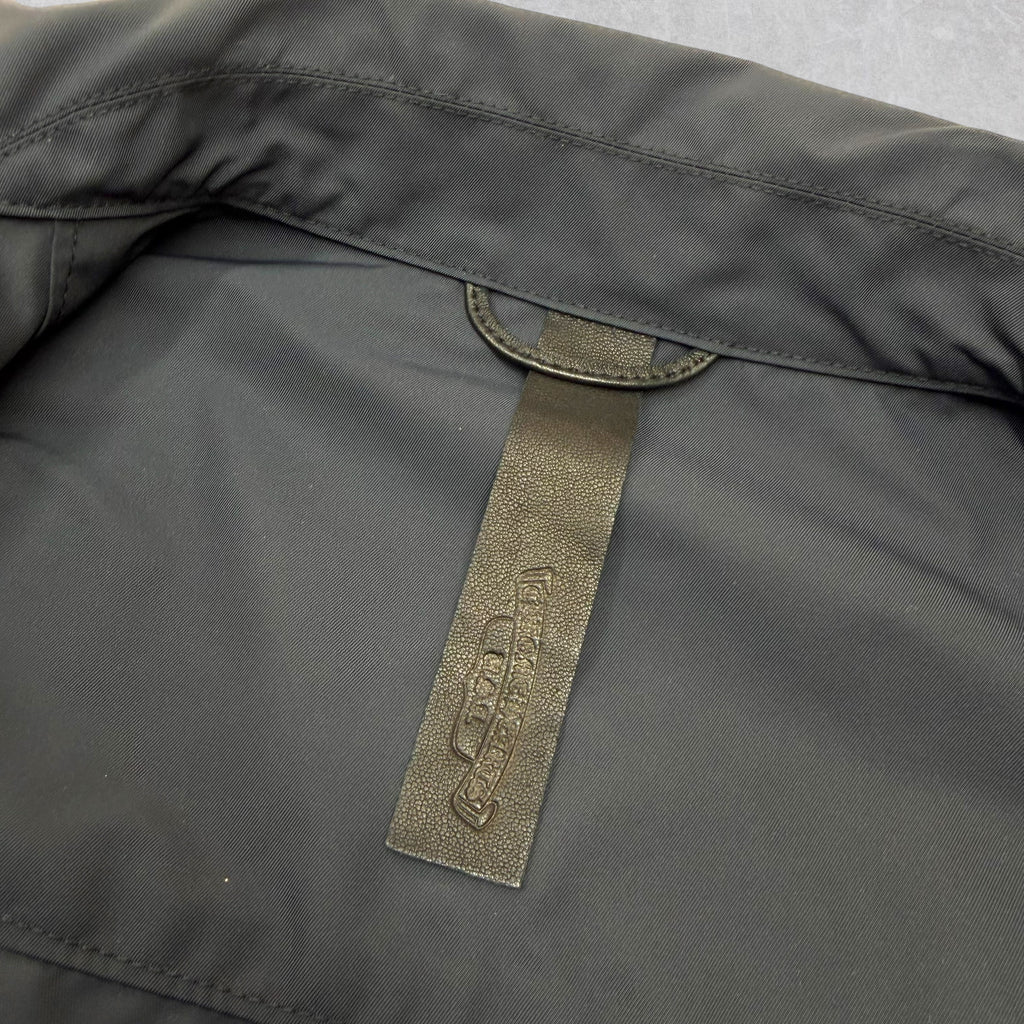 Chrome Hearts Zip Nylon Leather Patch Work Shirt L