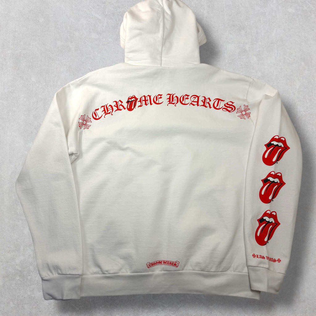 Chrome Hearts Rolling Stones White LV Lips Hoodie M