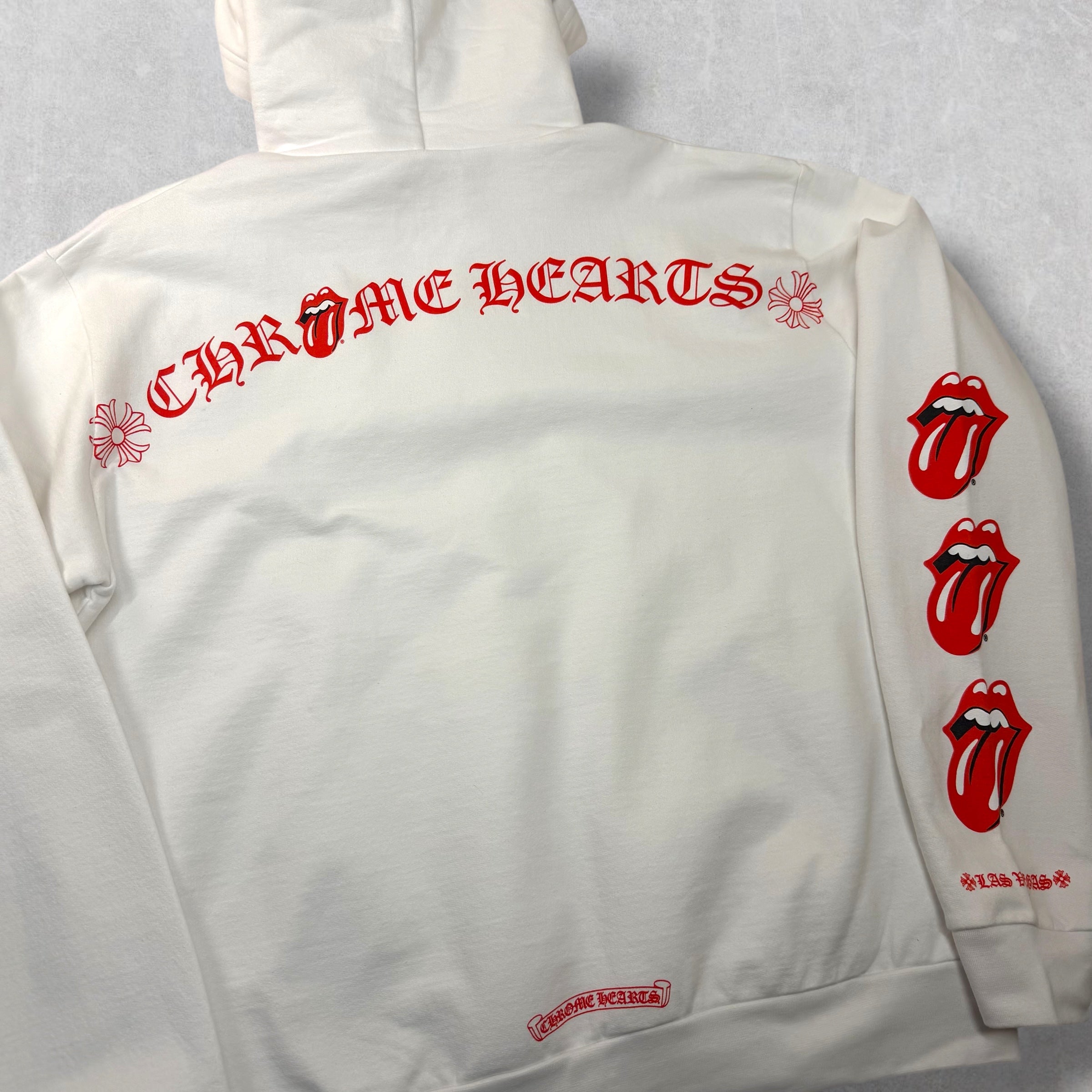 Chrome Hearts Rolling Stones White LV Lips Hoodie S