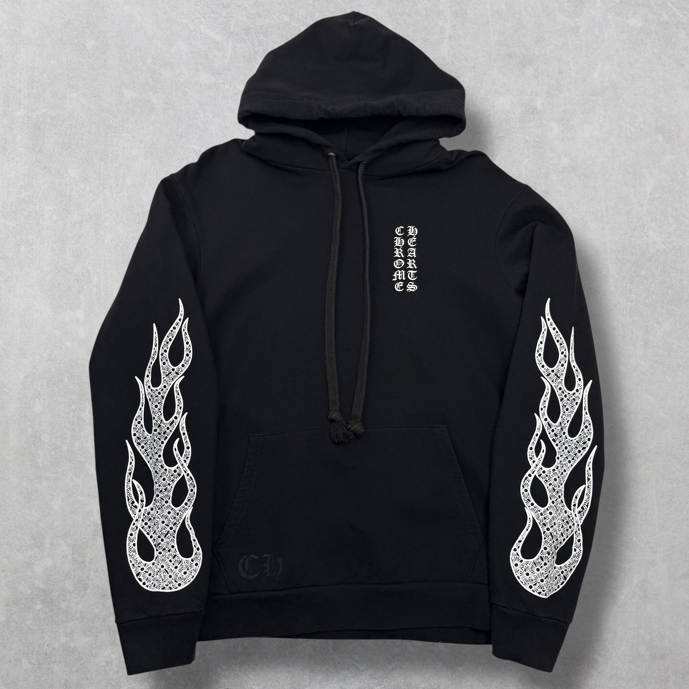 Chrome Hearts Cross Flames Black Hoodie L