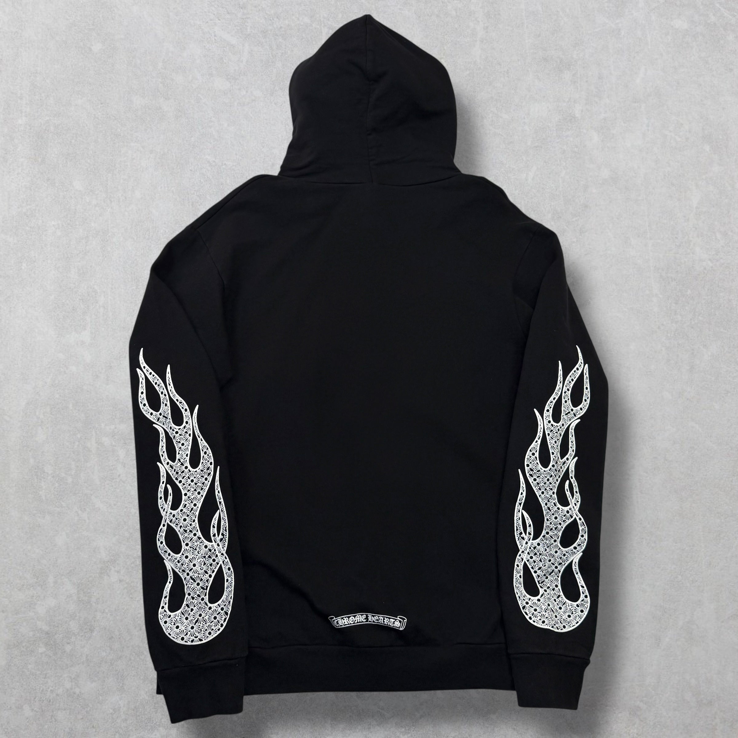 Chrome Hearts Cross Flames Black Hoodie L
