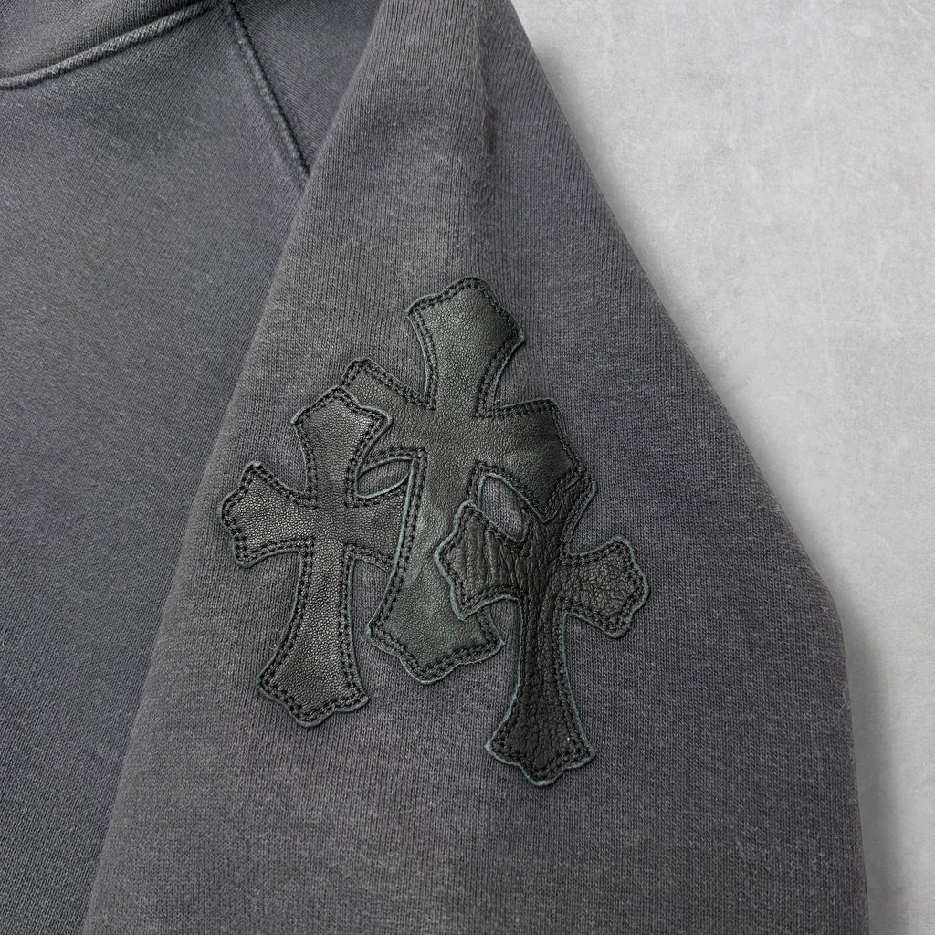 Chrome Hearts Paper Jam Triple Leather Cross Hoodie L