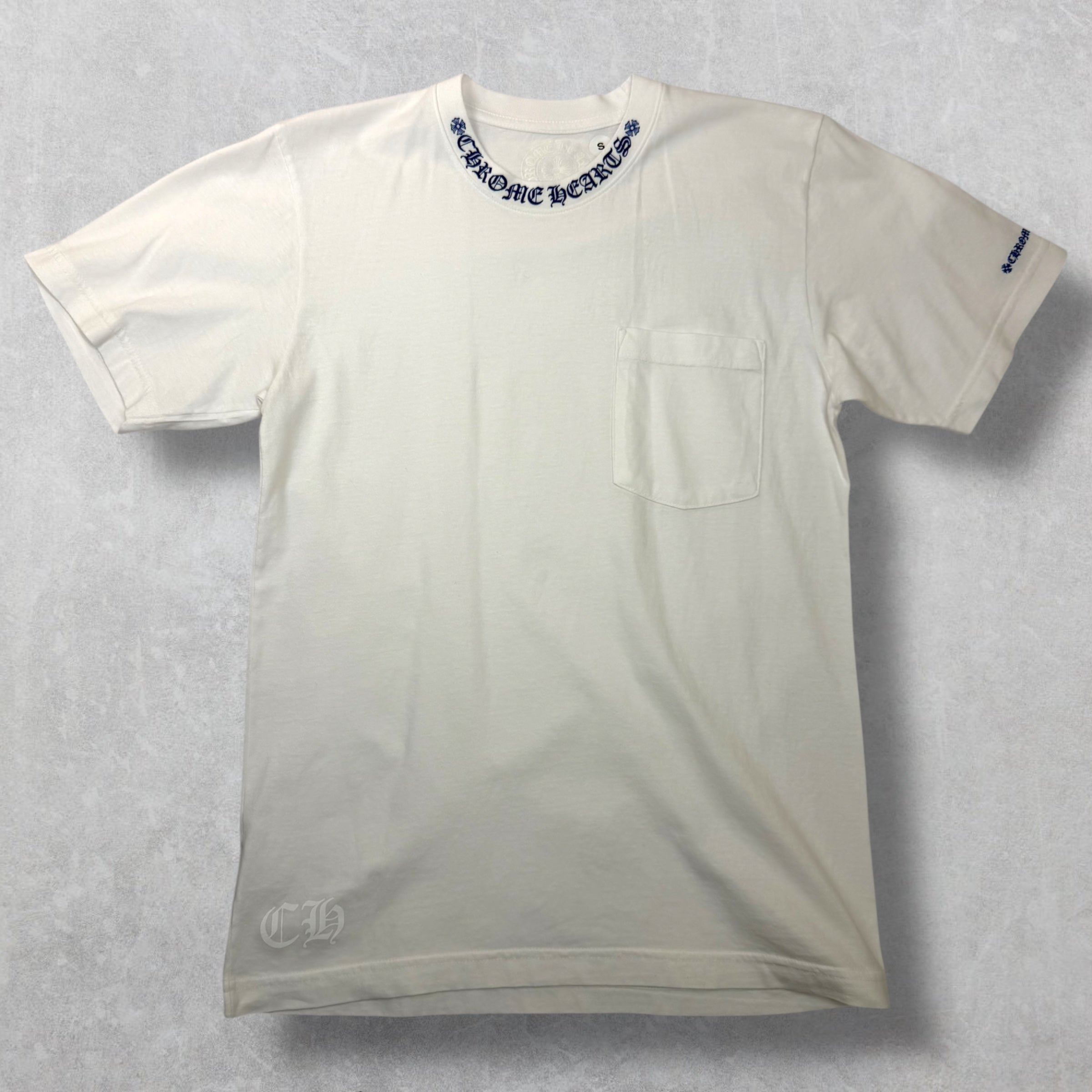 Chrome Hearts Blue Neck Logo Tee S