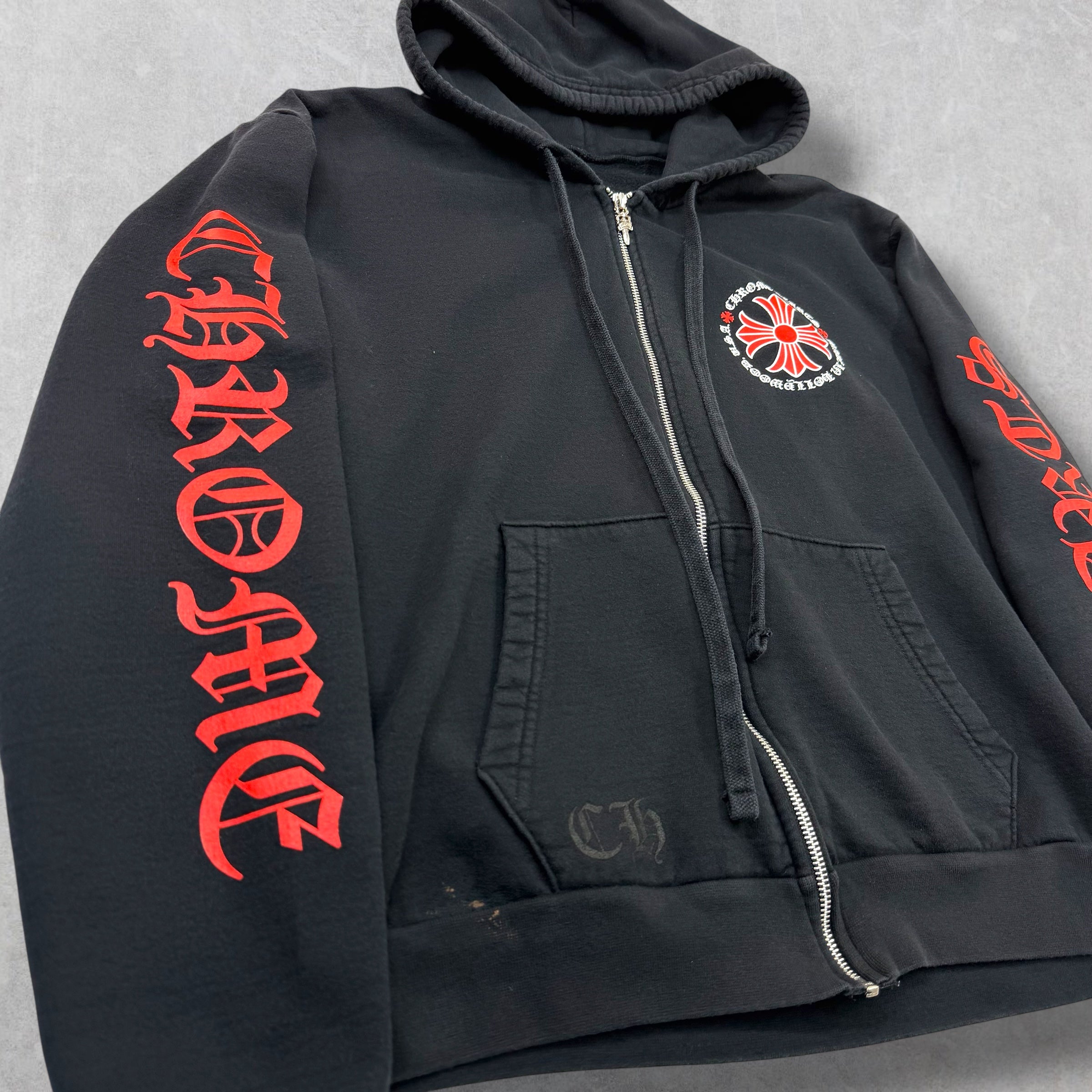 Chrome Hearts Hollywood Red Plus Cross Zip Up S