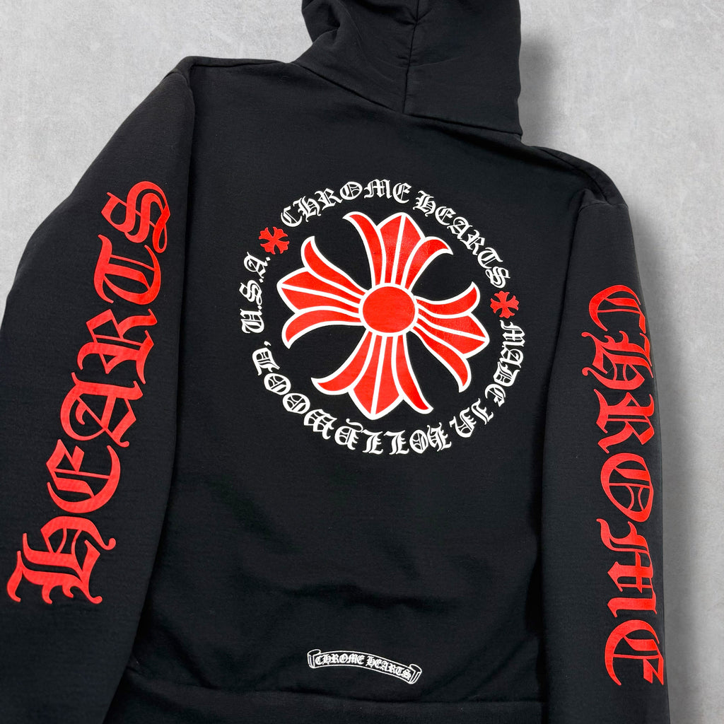 Chrome Hearts Hollywood Red Plus Cross Zip Up S