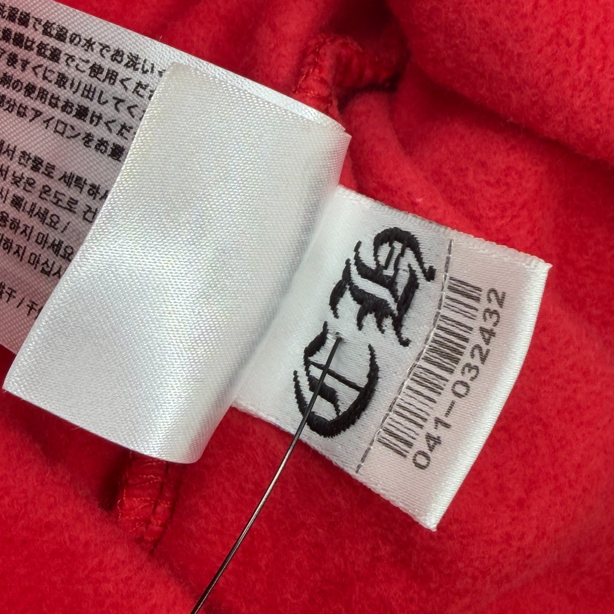 Chrome Hearts Red Scroll Logo Hoodie L
