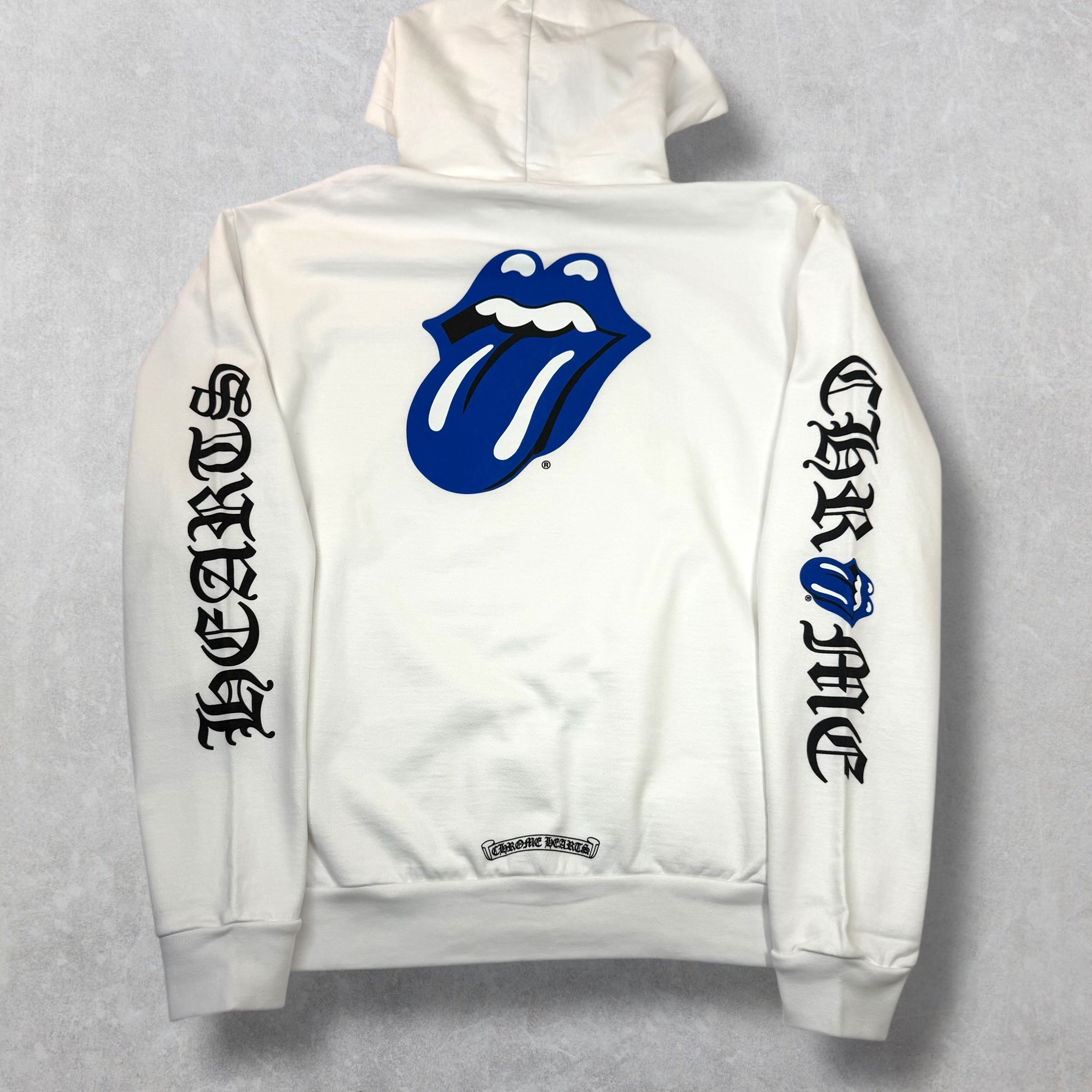 Chrome Hearts Rolling Stones Blue Lips White Hoodie M