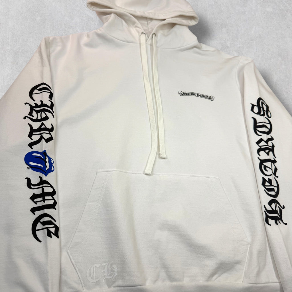 Chrome Hearts Rolling Stones Blue Lips White Hoodie M